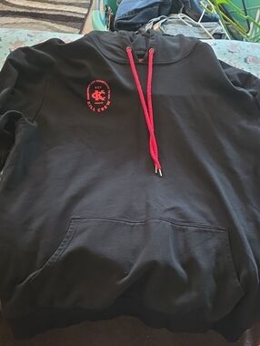 Kill Crew Black Hoodie with Bright Red Drawstrings and Logo